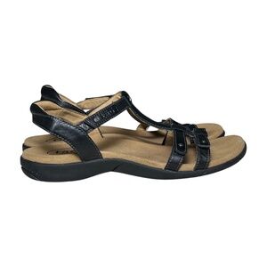 Taos Women's Trophy 2 Sandals Black Sling Back Ankle T-Strap Shoes Size 9